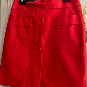 Cherry red Theory mini skirt size 6